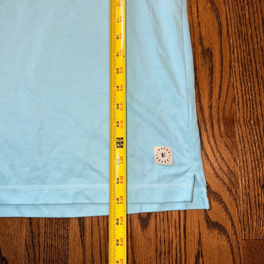 Linksoul Tempus Fugit Polo Shirt Short Sleeve Pique Golf M Light‎ Blue - Picture 7 of 7
